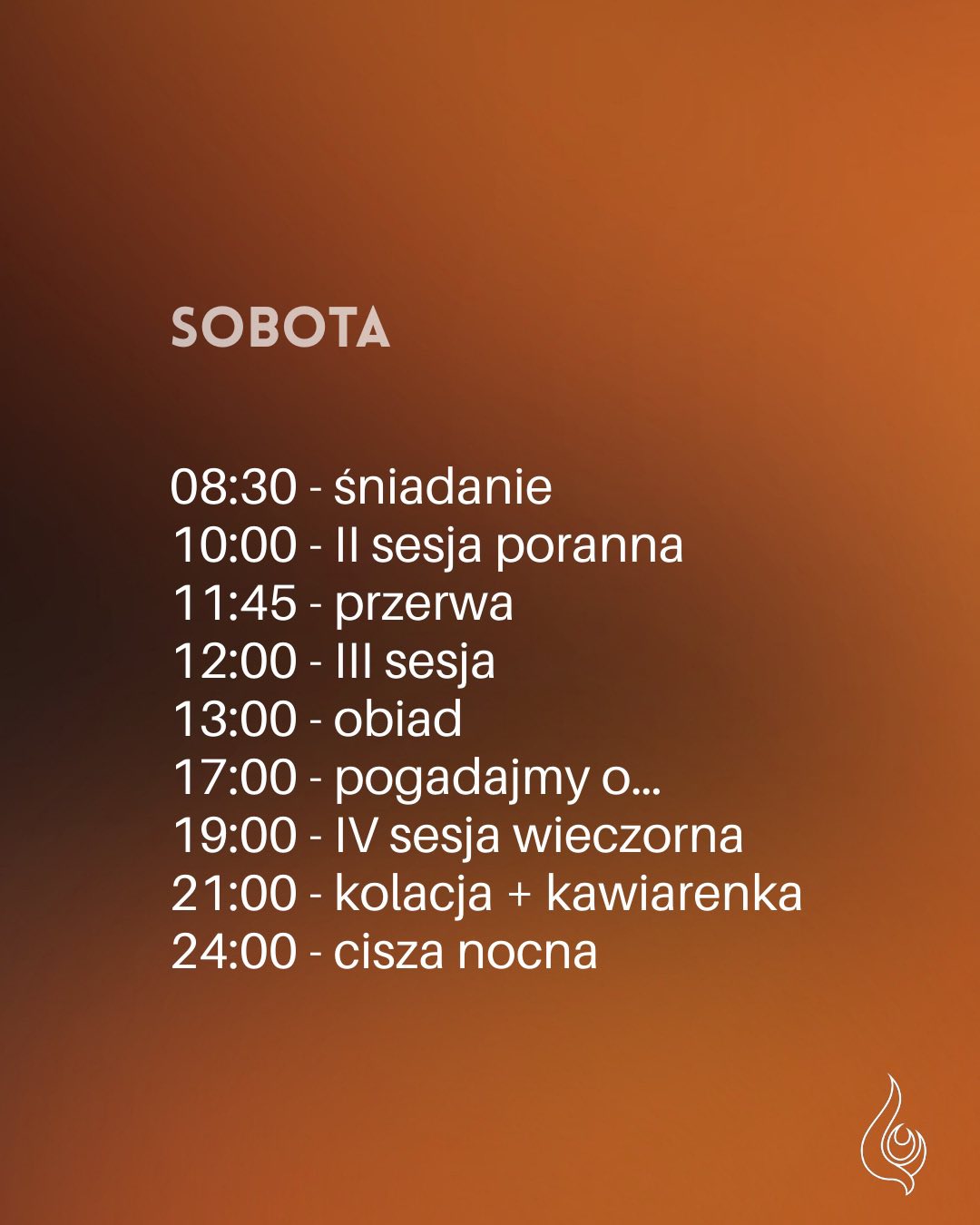 Plan Konferencji sobota